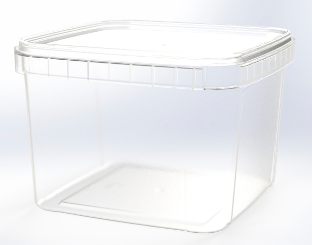 1.5 litre square plastic tubs with lids (pack of 20)